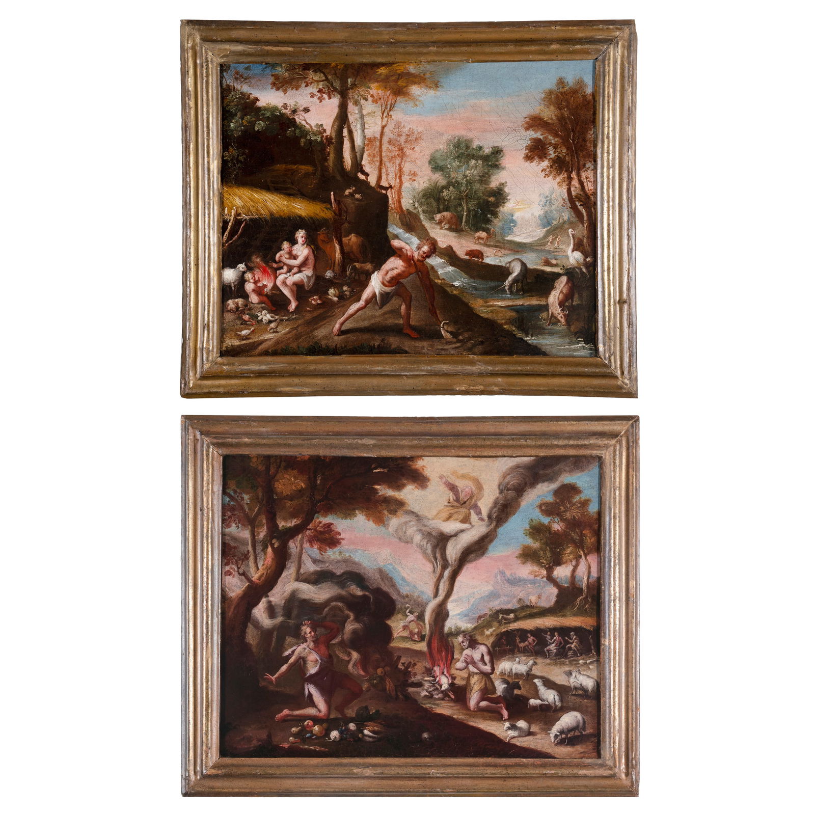 Maarten de Vos (Anversa 1532 - 1603) attribuito Caino e Abele - Adamo ed Eva dopo il Peccato Olio (1 of 7)