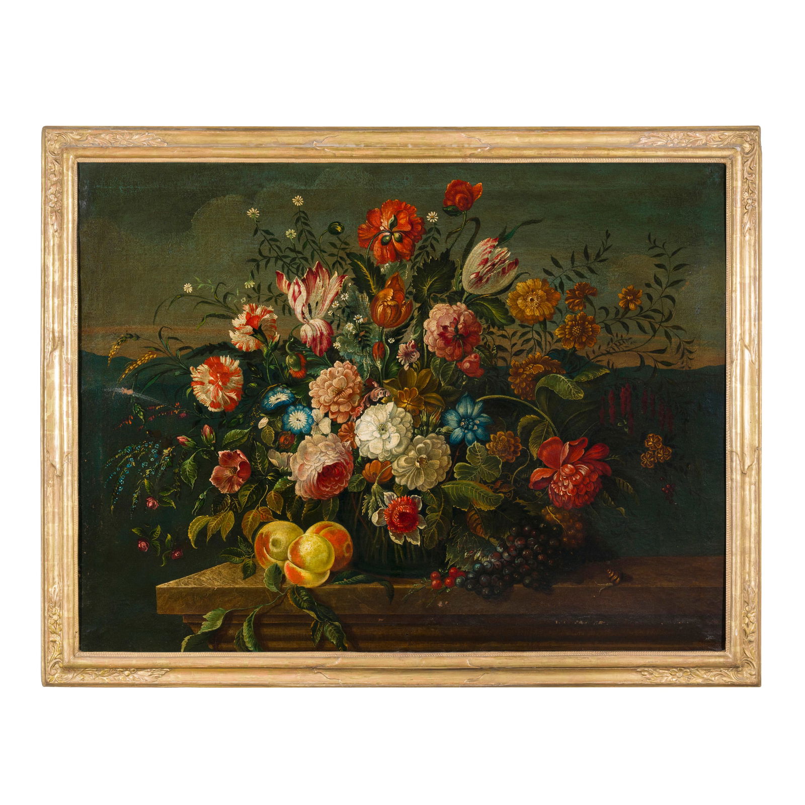 Scuola italiana del XX secolo Vaso di fiori Olio su tela 75 x 98,5 cm Italian school of the 20th (1 of 3)