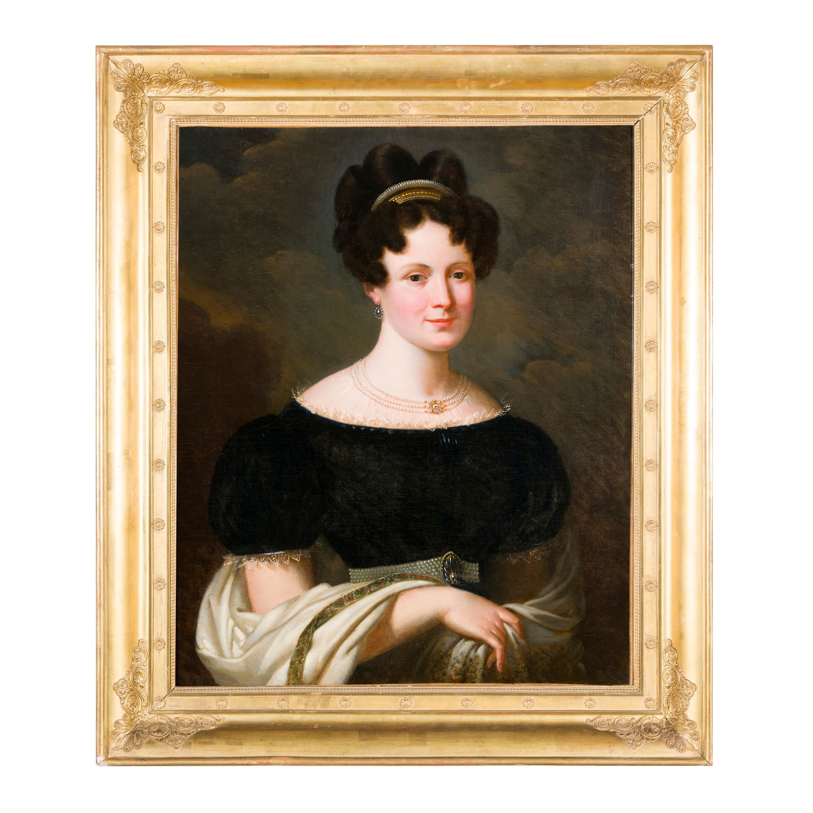 Pietro Luchini (Bergamo 1800 - Bologna 1883) Ritratto di nobildonna, 1827 Olio su tela 72 x 58 cm (1 of 3)