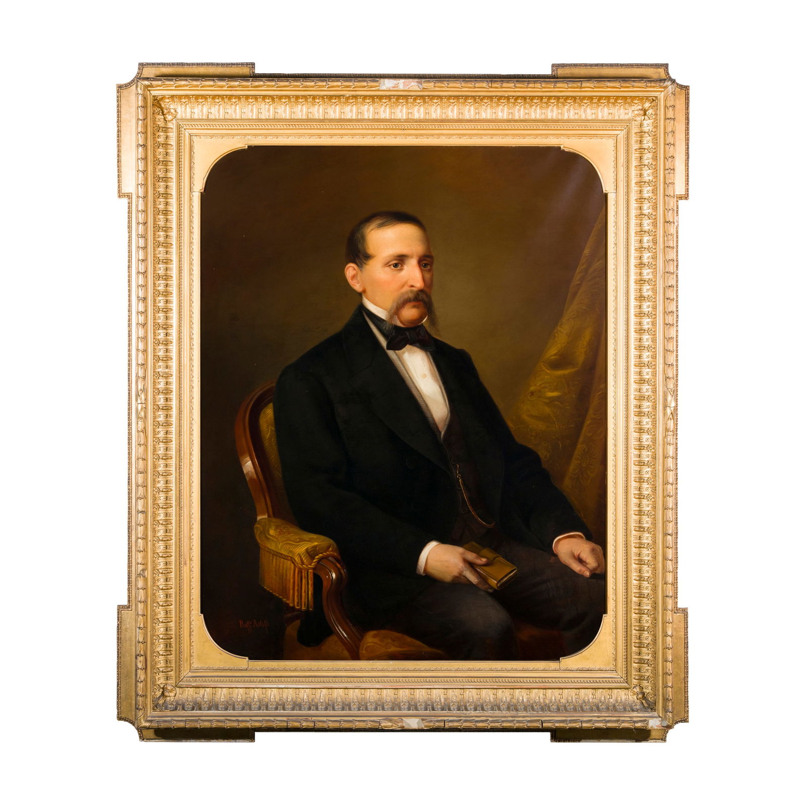 Raffaele Astolfi (Bologna 1829 - Trieste 1900) Ritratto di gentiluomo Olio su tela 90 x 112,5 cm (1 of 4)