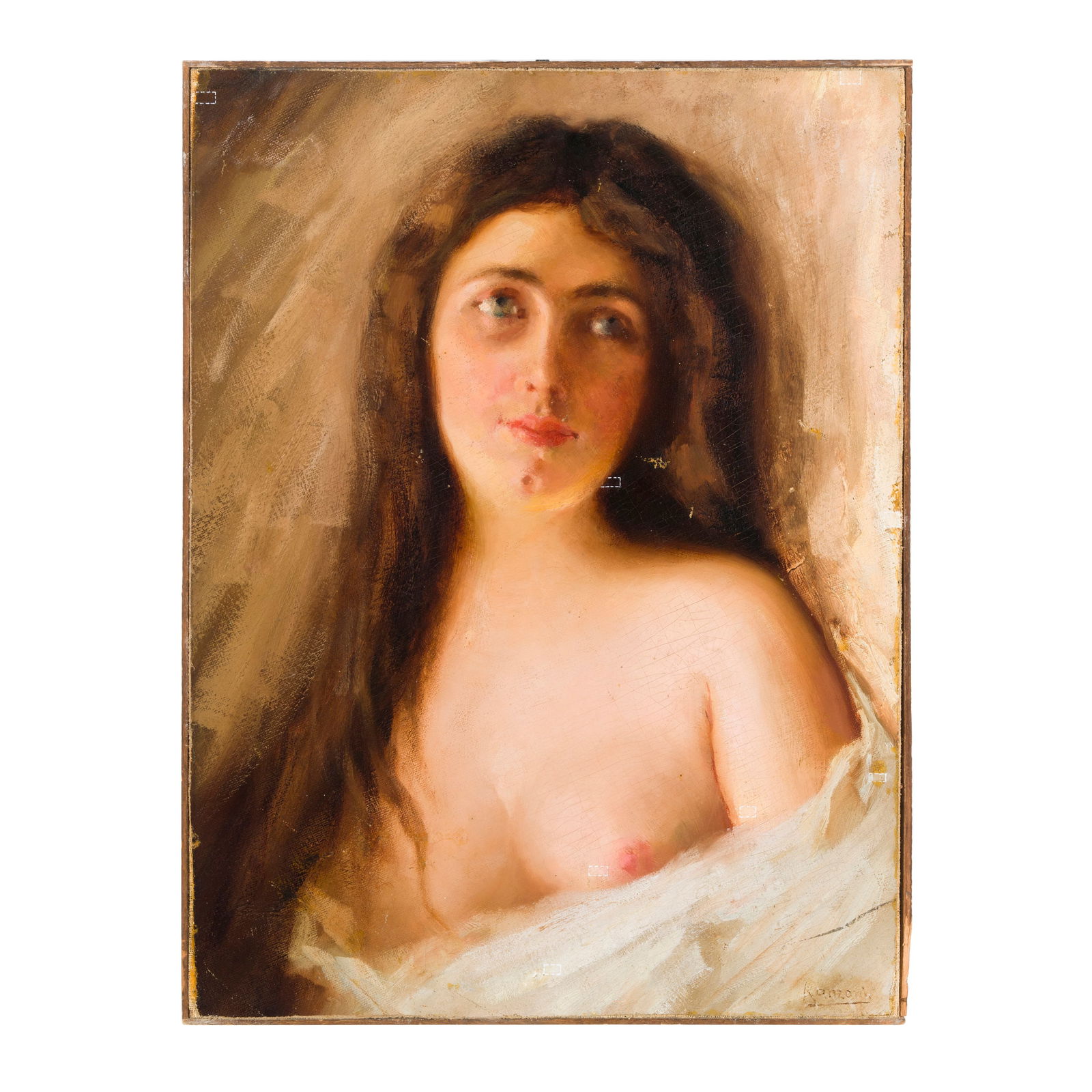Daniele Ranzoni (Intra 1843 - 1889) attribuito Ritratto di fanciulla Olio su tela 60 x 45 cm Firmato (1 of 4)