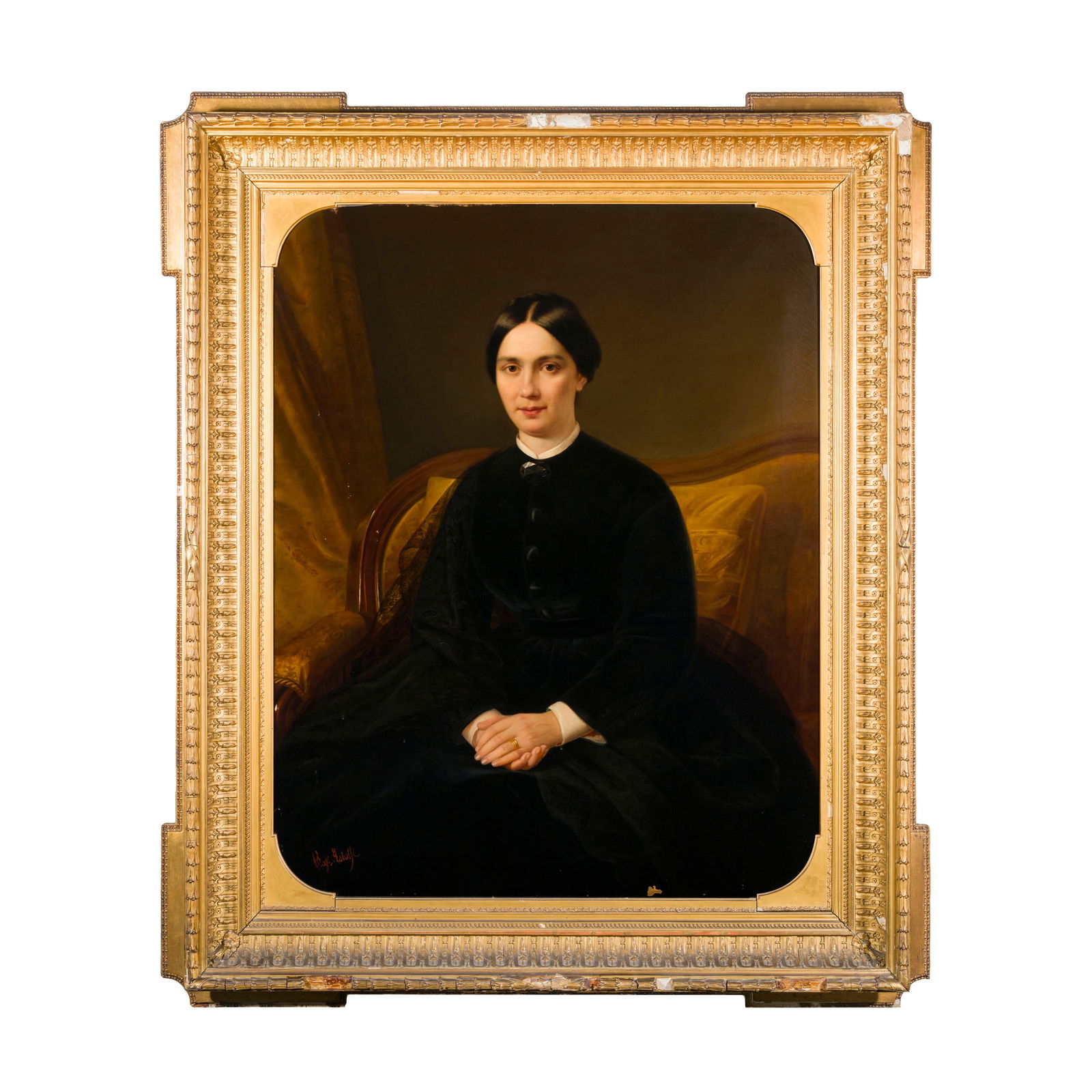 Raffaele Astolfi (Bologna 1829 - Trieste 1900) Ritratto di gentildonna Olio su tela 90 x 112,5 cm (1 of 4)