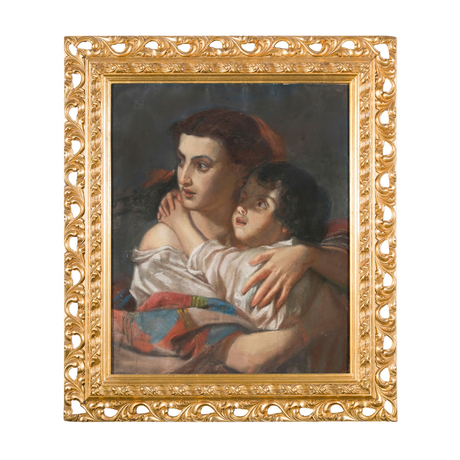 Scuola francese del XIX secolo Maternità Pastello su cartone 65 x 53 cm French school of the 19th: Scuola francese del XIX secolo Maternità Pastello su cartone 65 x 53 cm French school of the 19th century Maternity Pastel on cardboard 65 x 53 cm