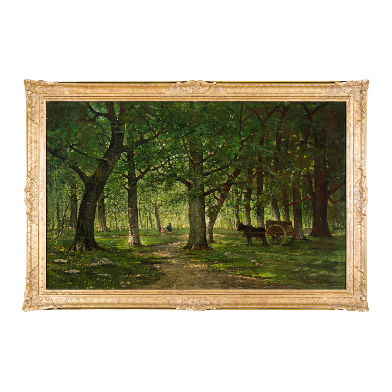 Scuola francese del XIX secolo Pittore en plein air e carrozza Olio su tela 83,5 x 132 cm Reca (1 of 3)