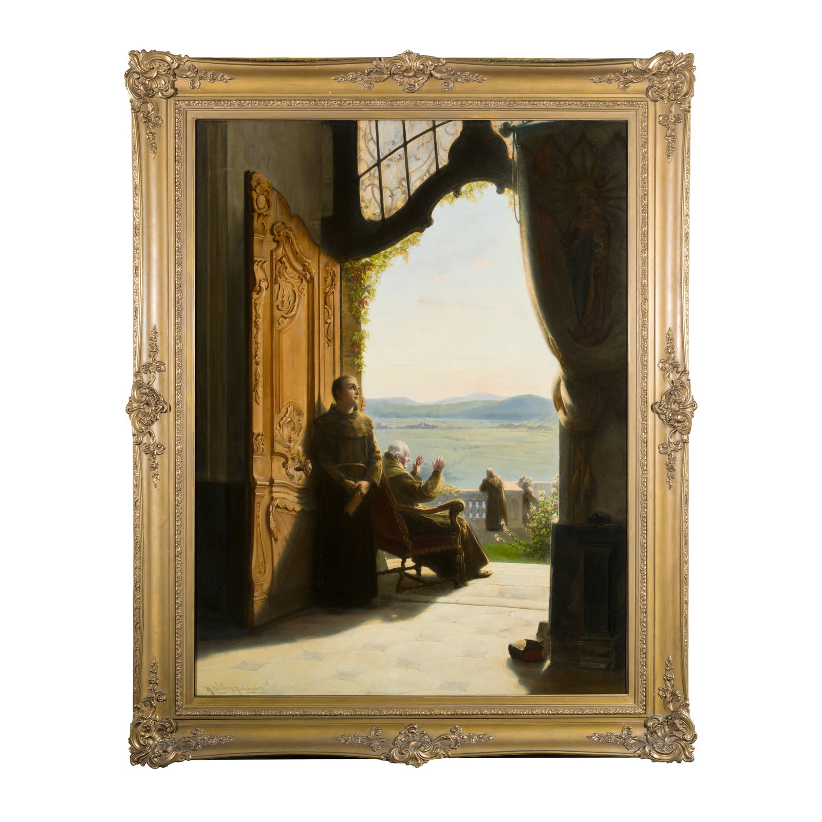 Martin Ludwig Wilberg (Havelberg 1853 - 1936 Potsdam) Ave Maria Olio su tela 123 x 95 cm Firma e (1 of 5)