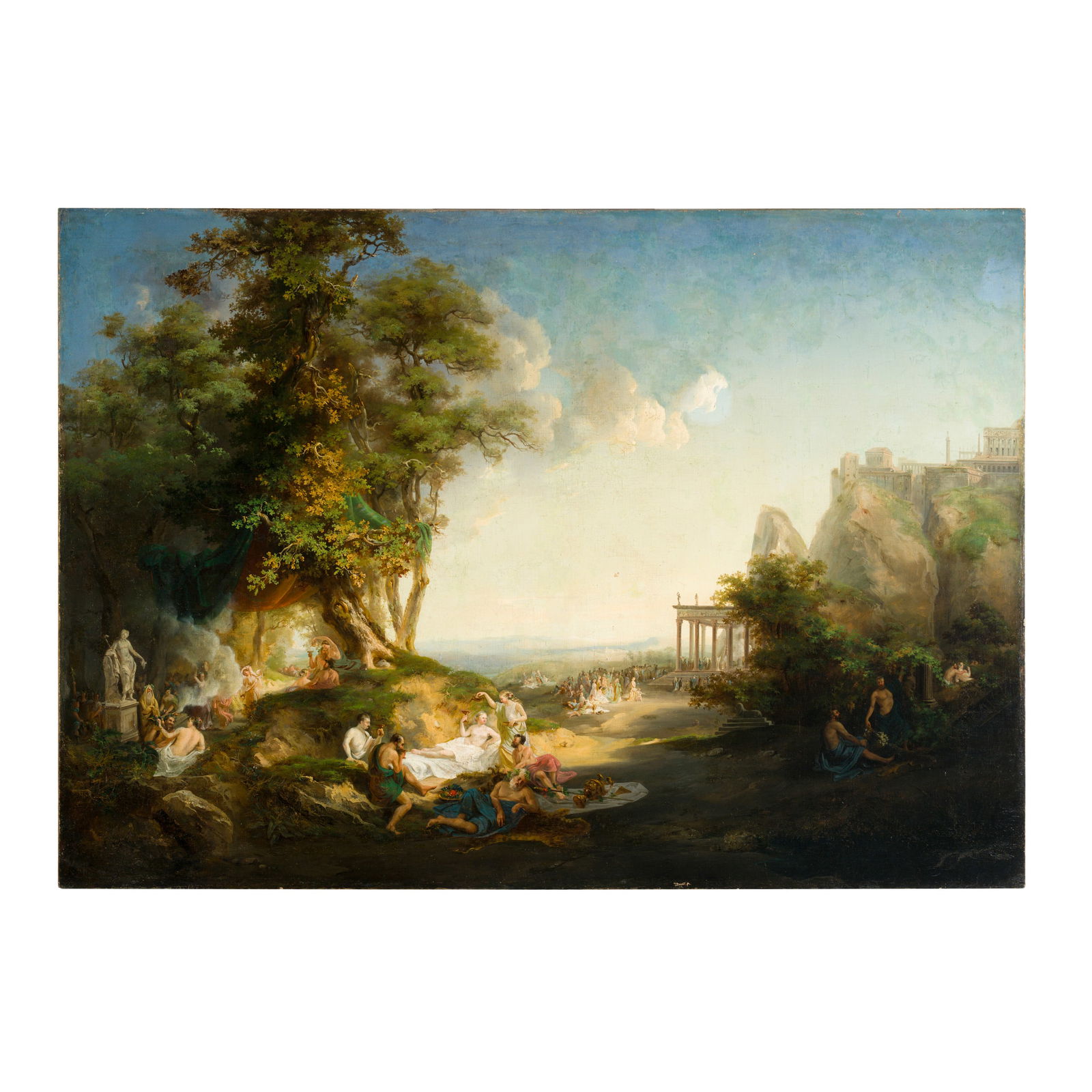 Giuseppe Camino (Torino 1818 - Caluso 1890) Baccanale Olio su tela 121 x 171 cm Firmato in basso a (1 of 3)