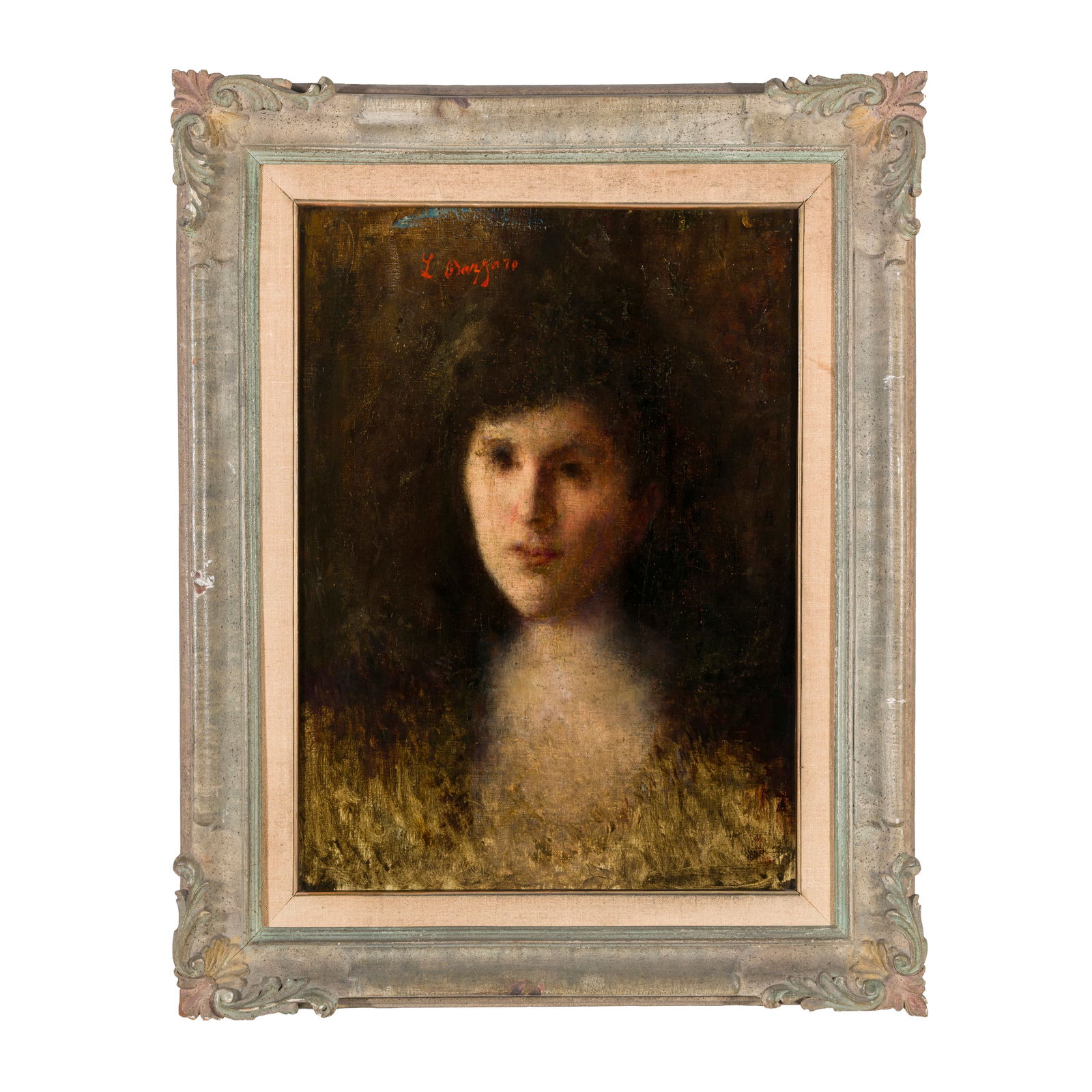 Leonardo Bazzaro (Milano 1853 - 1937) Arpista della Scala, 1879 Olio su tela 57,5 x 43 cm Firmato (1 of 4)