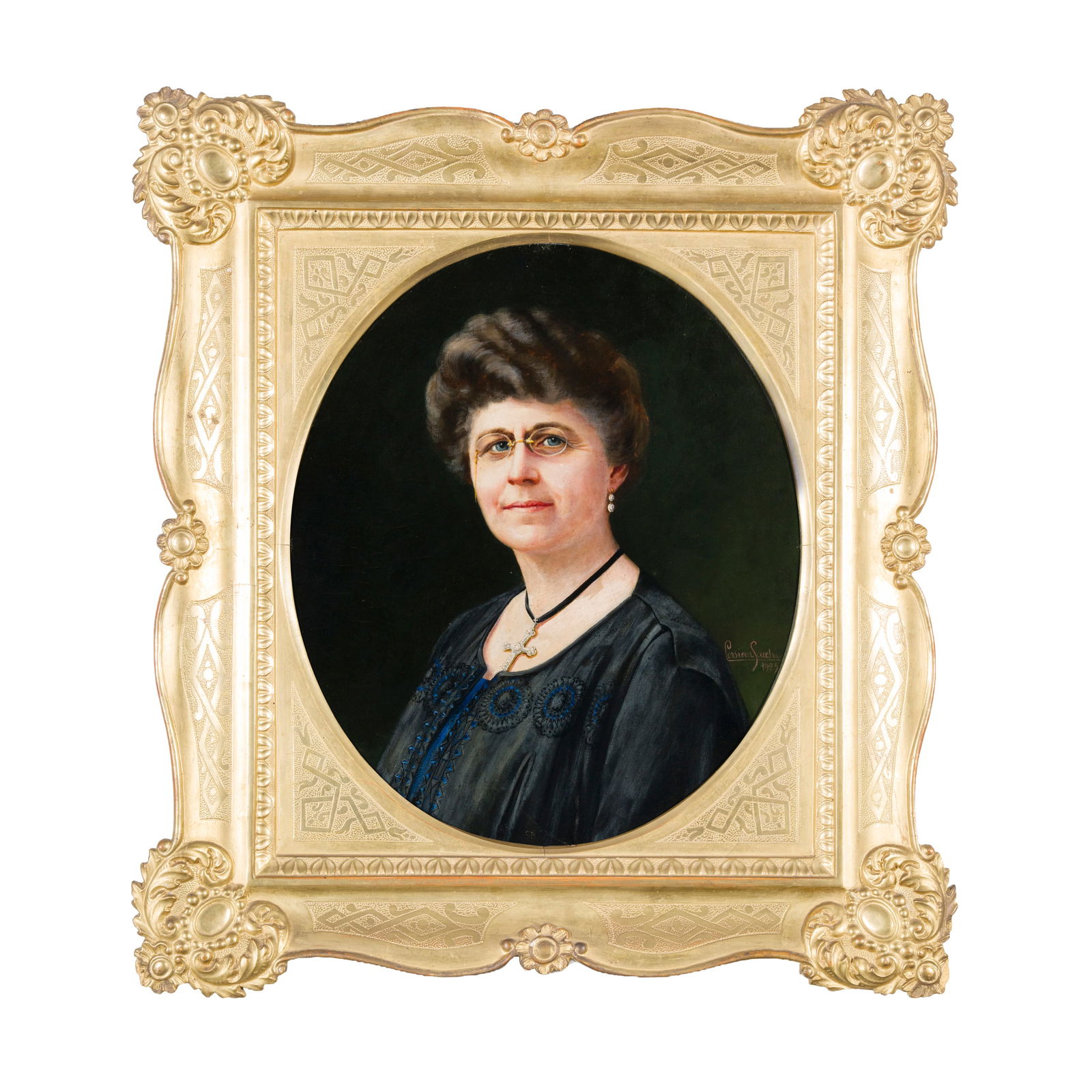 Corsiera Sacchi Cavallina (notizie 1926 - 1930) Ritratto di elegante signora, 1923 Olio su tela 50 x (1 of 4)