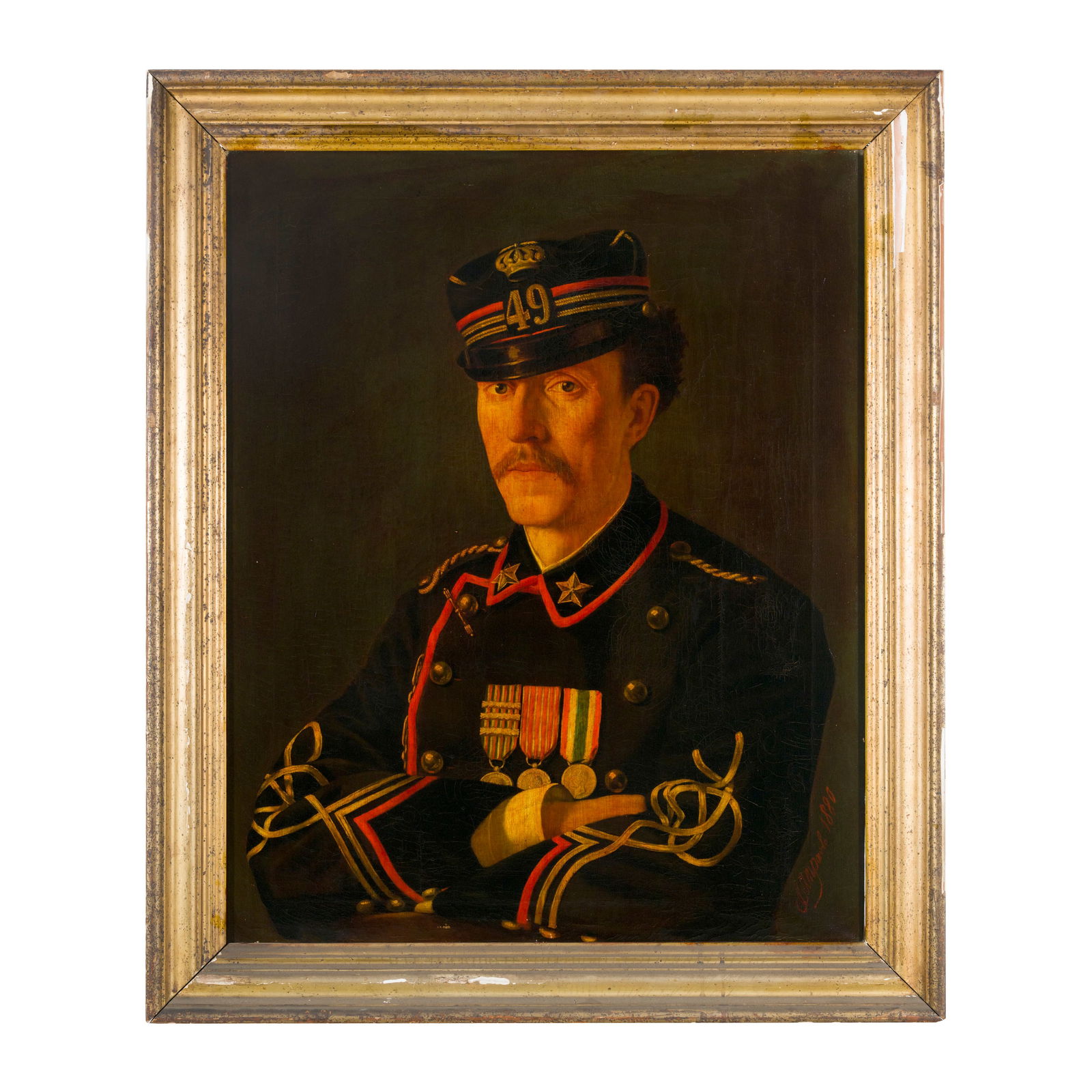 Scuola italiana del XIX secolo Ritratto di ufficiale, 1880 Olio su tela 74 x 59 cm Firma non (1 of 4)