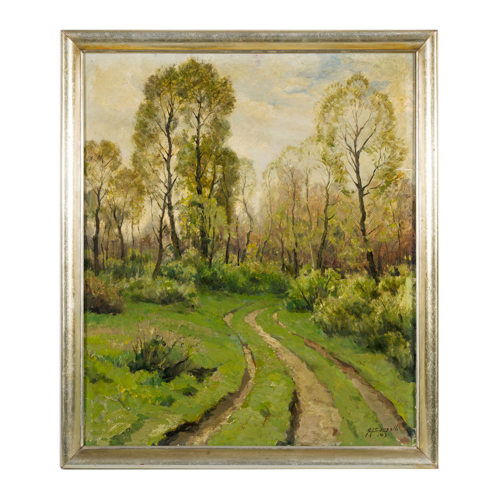 Gigi Comolli (Milano 1893 - 1976) Primavera nel bosco Olio su cartone 70 x 58,5 cm Firmato e (1 of 3)