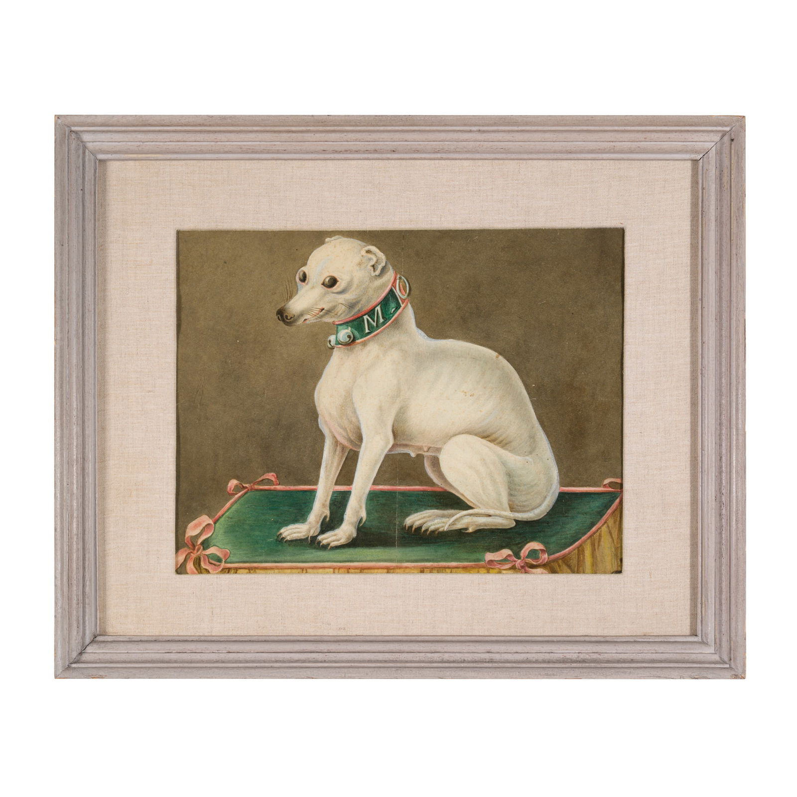 Scuola italiana del XIX/XX secolo Ritratto di cane Acquerello su carta 26 x 34 cm Italian school (1 of 3)