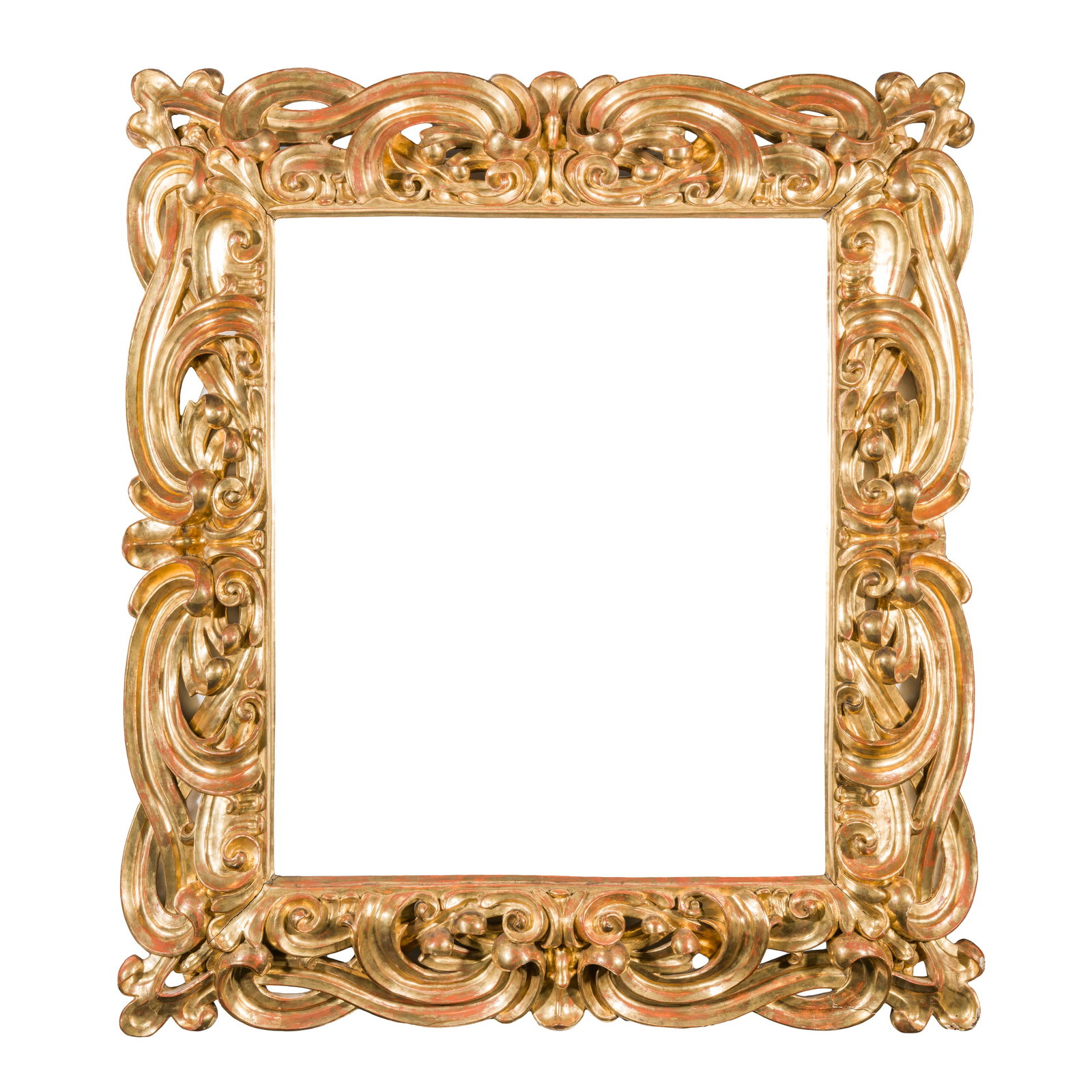 Cornice Legno scolpito intagliato e dorato a foglia oro Doratura postuma Firenze, XVIII secolo 130 x (1 of 2)