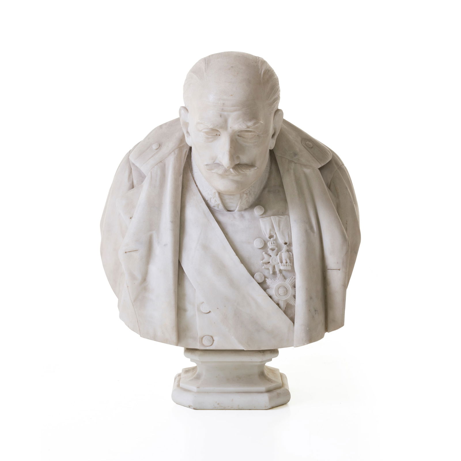 Giovanni Seleroni (Cremona 1807 - Milano o Cremona 1894) Busto di generale, 1839 Marmo 70 x 52 x 38 (1 of 8)