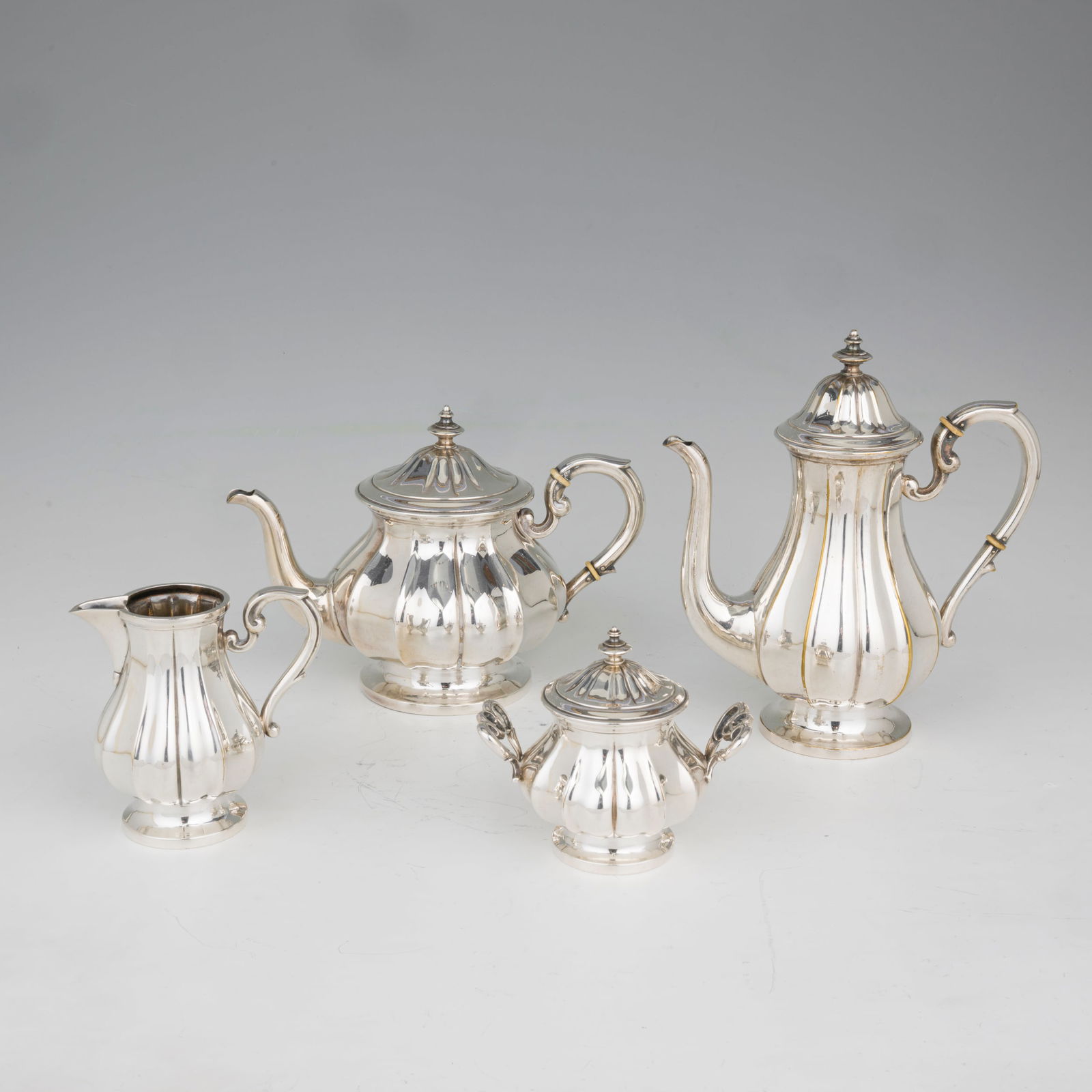 Manifattura milanese Servizio composto da caffettiera, teiera, zuccheriera e lattiera Metallo (1 of 4)