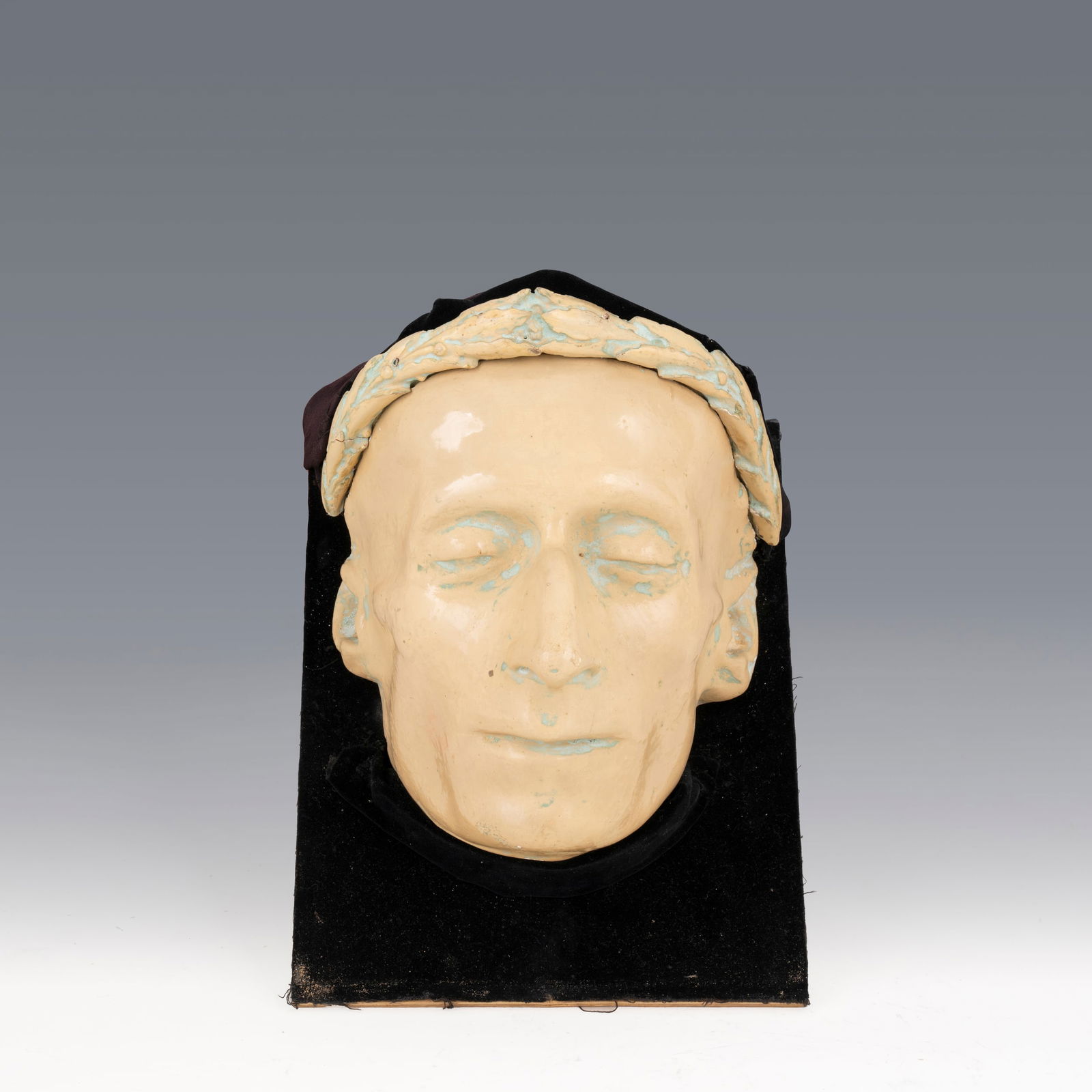 Scultore italiano della fine del XIX inizio del XX secolo Maschera di Blaise Pascal Gesso, corona (1 of 3)