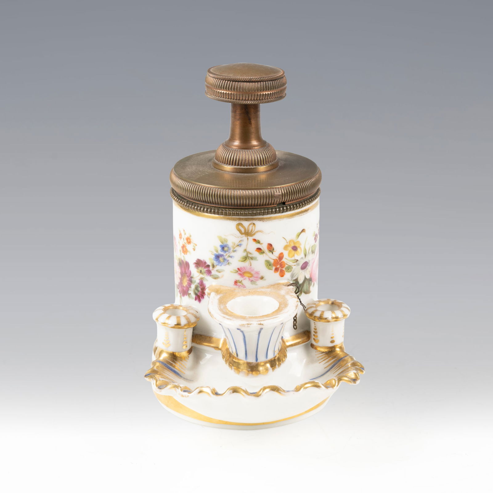 Calamaio a pompa Porcellana XIX secolo 14,5 x 8,5 x 10 cm An inkwell Porcelain 19th century 14,5 (1 of 7)