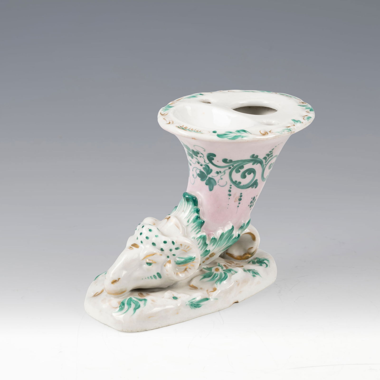 Calamaio a foggia di ariete Porcellana XIX secolo 10 x 12,5 cm A ram-shaped inkwell Porcelain (1 of 7)