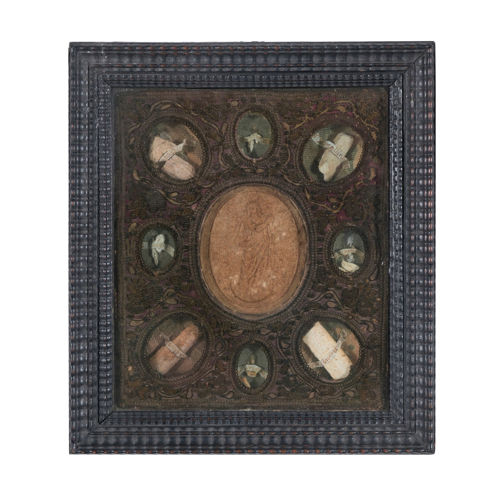 Reliquiario Raffigurante Immacolata Concezione di cera al centro Italia, XVIII secolo 25,5 x 22,5 cm (1 of 2)