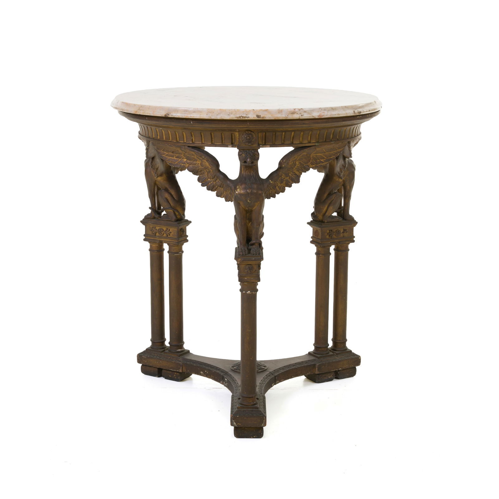 Tavolo da servizio Legno intagliato e dorato con piano in marmo Francia, seconda metà del XIX (1 of 6)