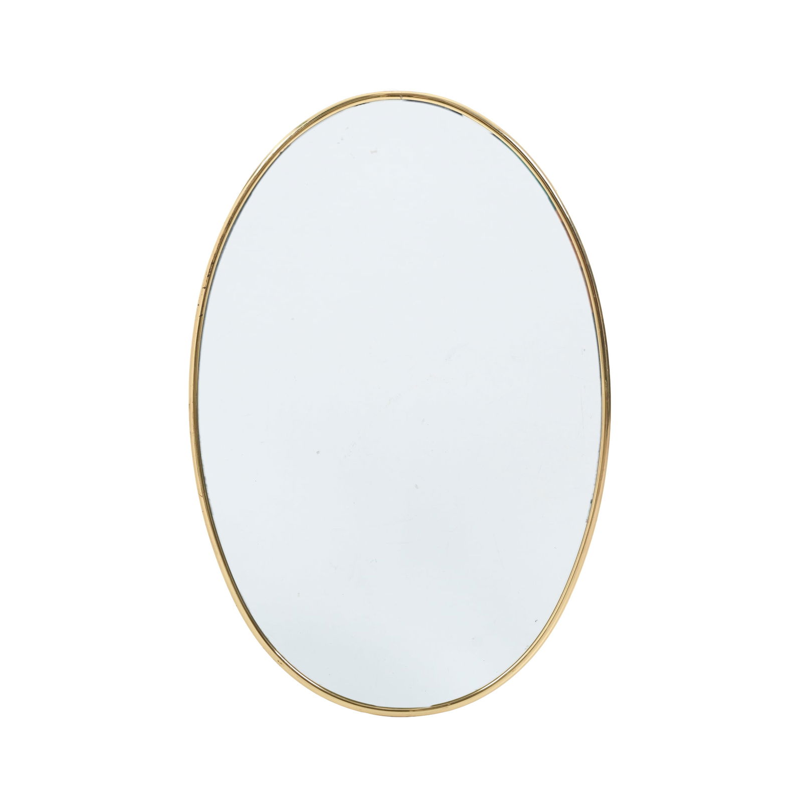 Manifattura italiana Specchiera ellittica Ottone e cristallo molato e specchiato Prod. Italia, 1950 (1 of 3)