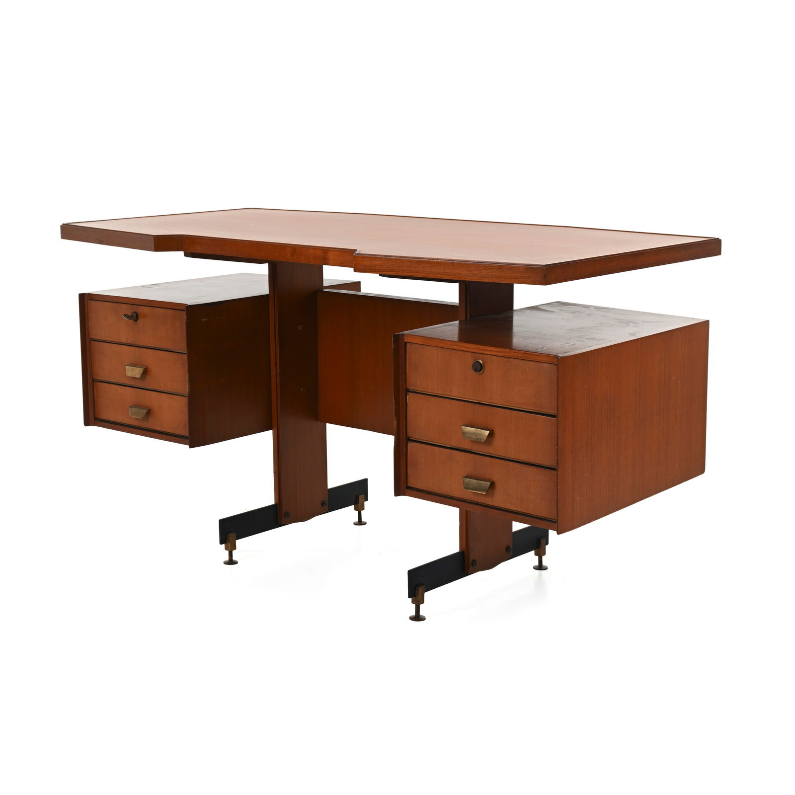 Galleria Mobili D'Arte Cantù Grande scrivania direzionale Struttura in legno impiallacciato, (1 of 8)