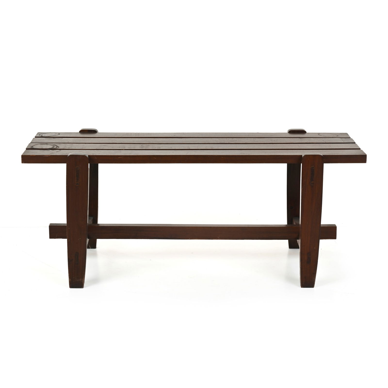 Manifattura italiana Piccola panca da ingresso Struttura e sostegni in legno Prod. Italia, 1960 ca. (1 of 6)