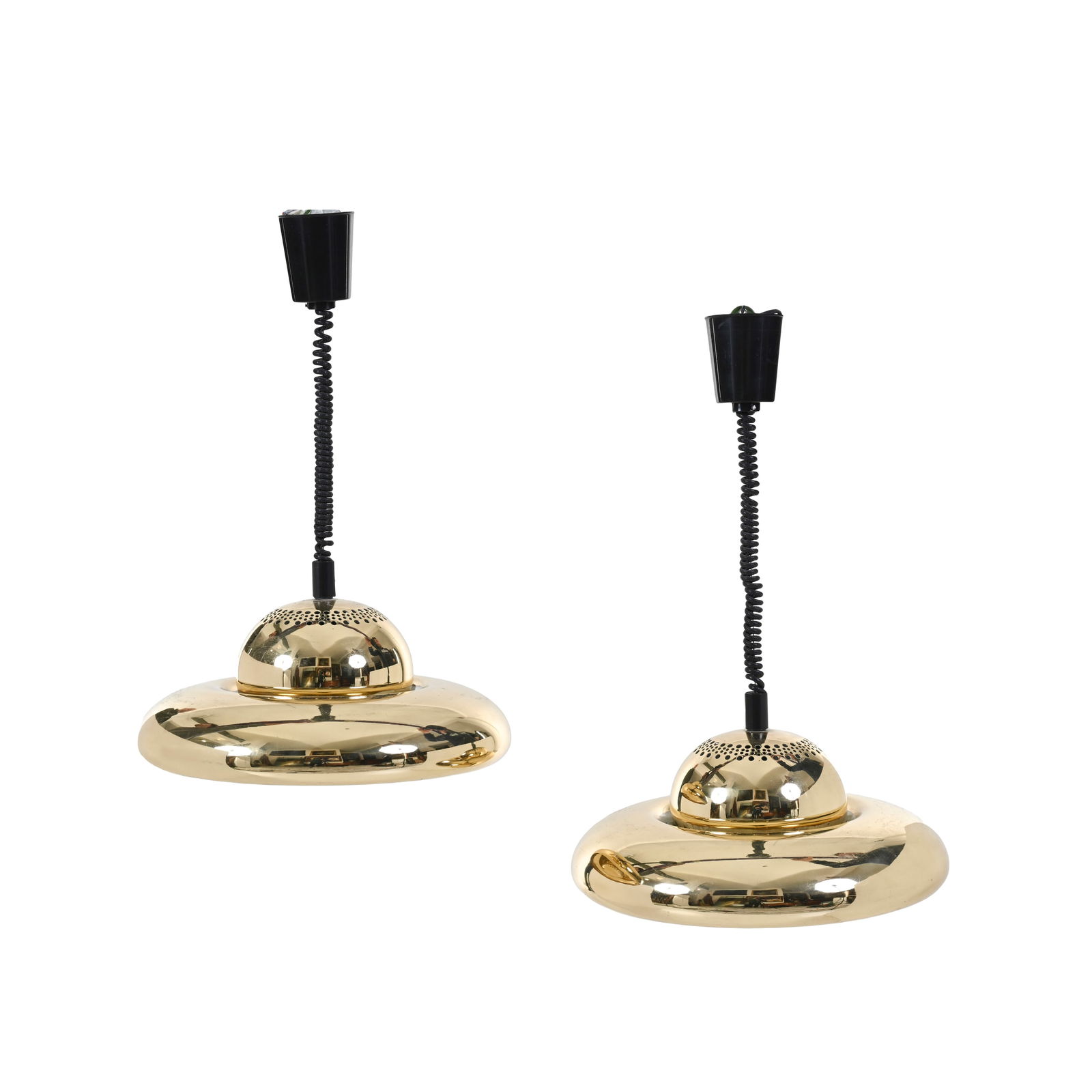 Afra e Tobia Scarpa Lampade a sospensione Mod. Fior di Loto Struttura e diffusore in ottone (1 of 1)