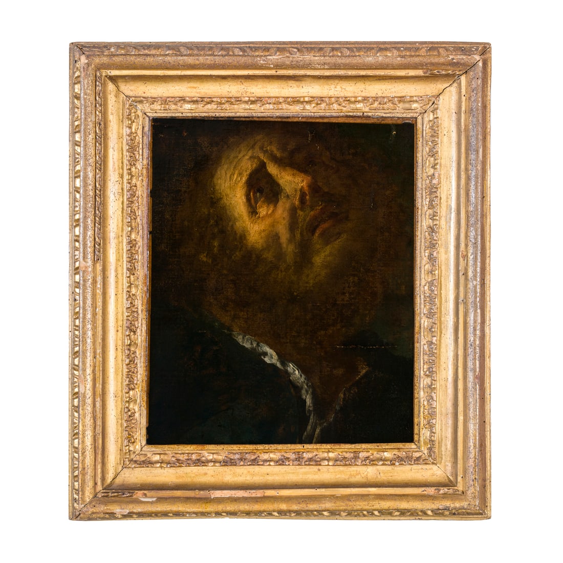 Mattia Preti (Taverna 1613 - La Valletta 1699): Mattia Preti (Taverna 1613 - La Valletta 1699) Testa di un santo Olio su tela 43 x 35 cm L'opera è corredata da uno studio del professor Nicola Spinosa del 22/11/2025, disponibile su richiesta via em