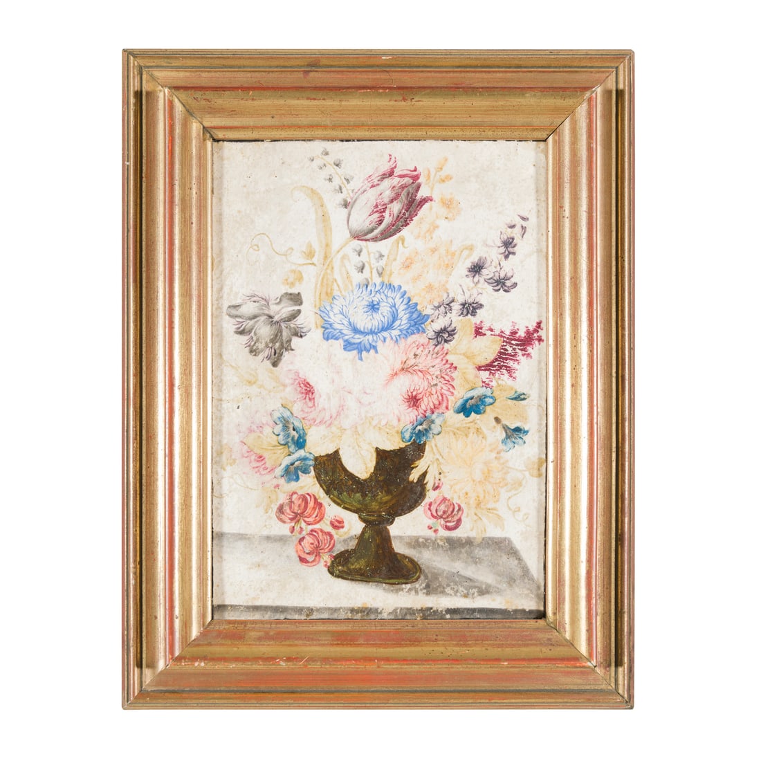 Scuola italiana del XVII/XVIII secolo: Scuola italiana del XVII/XVIII secolo Vaso di fiori Tempera su pergamena applicata su tavola 28 x 20 cm Italian school of 17th/18th century Vase of Flowers Tempera on parchment mounted on panel 28 × 