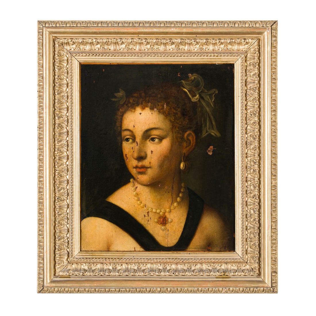 Scuola fiamminga del XVI secolo: Scuola fiamminga del XVI secolo Ritratto di dama Olio su tavola 41,5 x 33,7 cm Flemish school of the 16th century Portrait of a Lady Oil on panel 41,5 × 33,7 cm