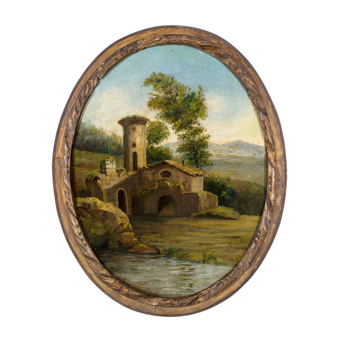 Scuola veneta del XVIII secolo: Scuola veneta del XVIII secolo Paesaggio Olio su tela 67 x 52 cm Venetian school of the 18th century Landscape Oil on canvas 67 × 52 cm