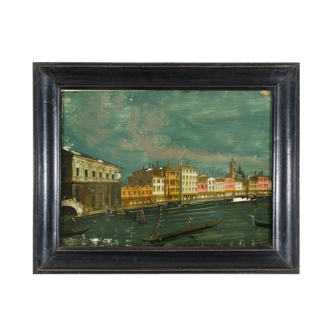 Gabriel Bella (Venezia 1720 - 1799) attribuito: Gabriel Bella (Venezia 1720 - 1799) attribuito Venezia, veduta di Riva degli Schiavoni Olio su vetro 32 x 43 cm Il pittore Gabriel Bella, uno dei rappresentanti della scena artistica lagunare del seco