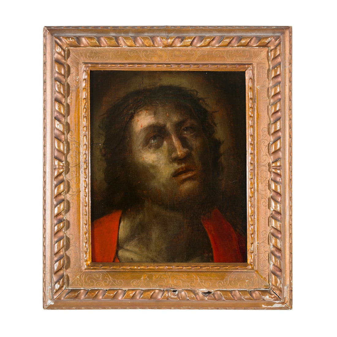 Giovan Battista Crespi detto il Cerano (Romagnano Sesia 1573 - Milano 1632) bottega di: Giovan Battista Crespi detto il Cerano (Romagnano Sesia 1573 - Milano 1632) bottega di Gesù con la corona di spine Olio su tavola 31 x 24,5 cm Figlio del pittore Raffaele Crespi, suo primo e forse un