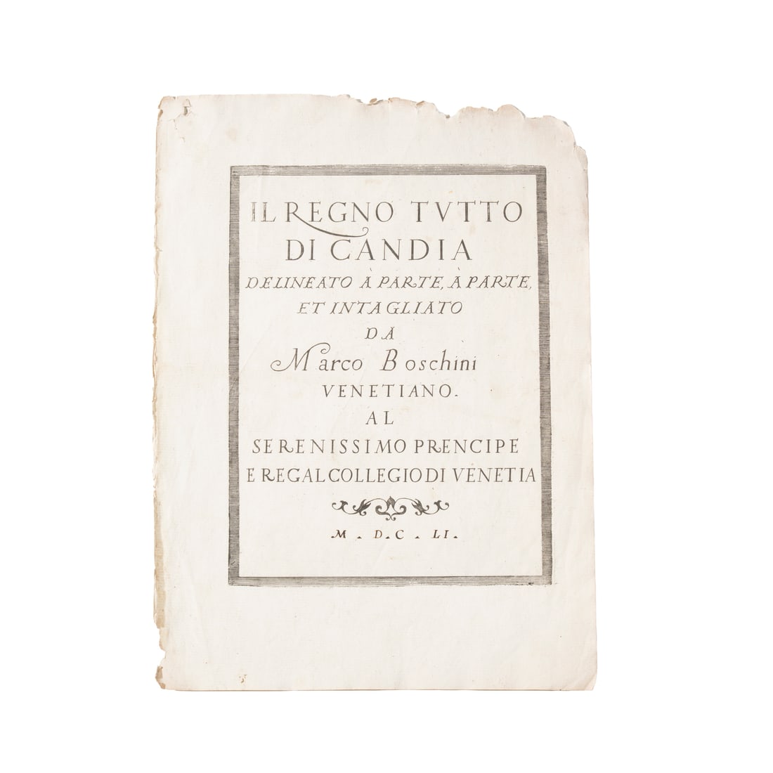 Marco Boschini (Venezia 1602 - 1681) e Antonio Zatta (Venezia 1722 - 1804): Marco Boschini (Venezia 1602 - 1681) Frontespizio e sette vedute di Creta Acquaforte 310 x 225 mm Antonio Zatta (Venezia 1722 - 1804) Carta geografica dei Regni di Ungheria Acquaforte 335 x 436 mm Mar
