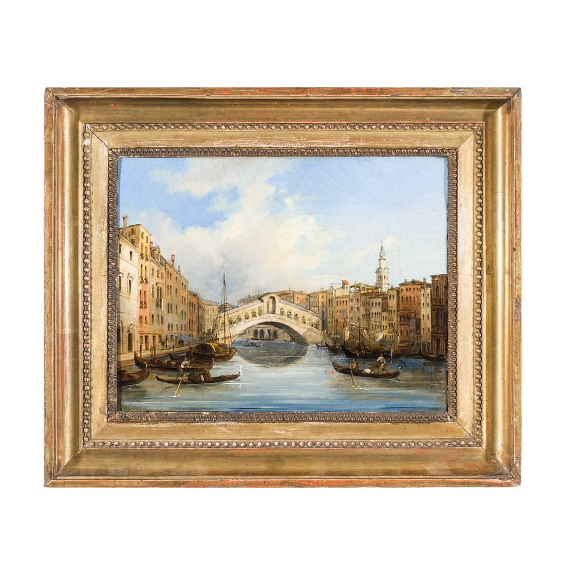 Carlo Grubacs (Venezia 1802 - 1878): Carlo Grubacs (Venezia 1802 - 1878) Venezia, Canal Grande e Ponte di Rialto Olio su tela 22 x 28 cm Firmato in basso a sinistra Carlo Grubacs (Venice 1802 - 1878) Venice, the Grand Canal and the Rialt