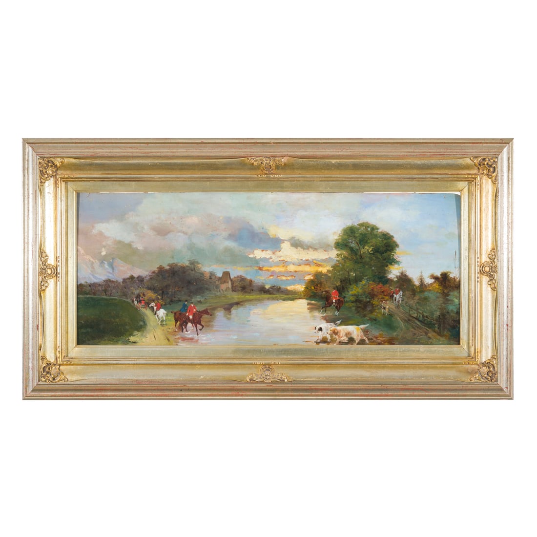 Heywood Hardy (Chichester 1842 - West Sussex 1933): Heywood Hardy (Chichester 1842 - West Sussex 1933) Scena di caccia Olio su tavola 31 x 70 cm Firmato in basso a destra Heywood Hardy (Chichester 1842 - West Sussex 1933) Hunting Scene Oil on panel 31 