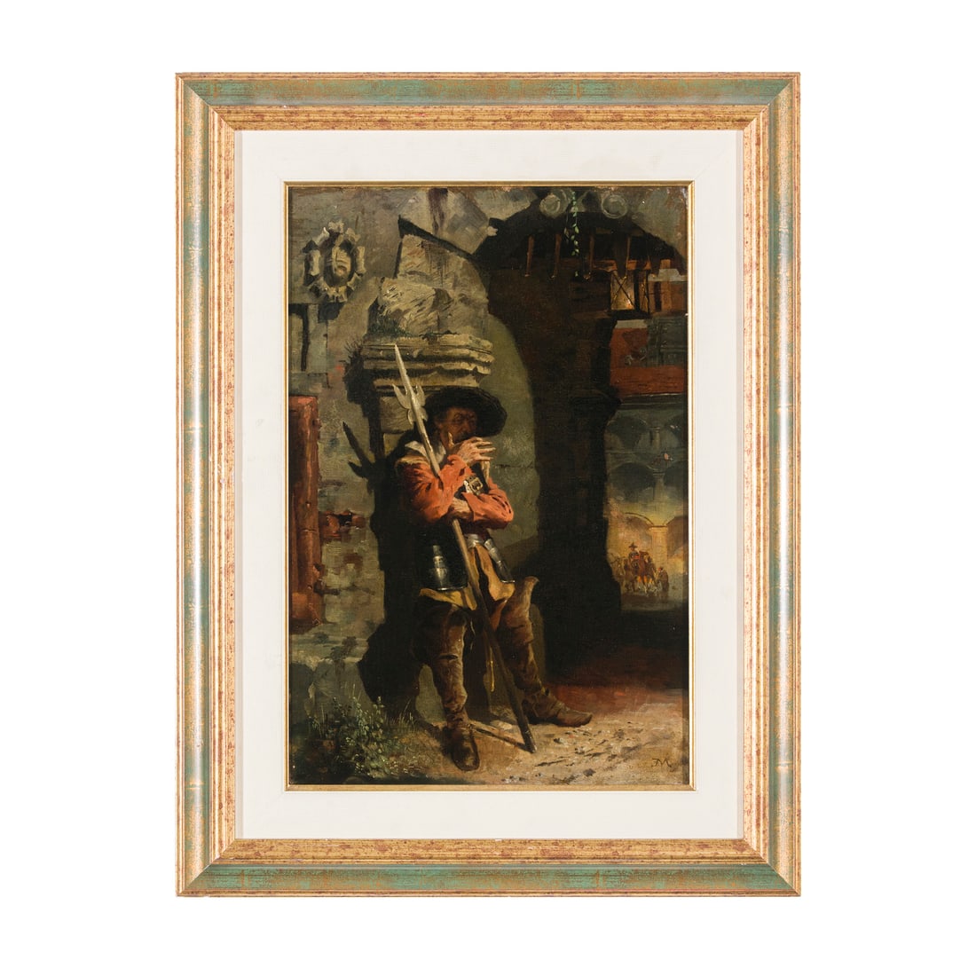 Jean-Louis-Ernest Meissonier (Lione 1815 - Parigi 1891): Jean-Louis-Ernest Meissonier (Lione 1815 - Parigi 1891) Il riposo del soldato Olio su tela 44,5 x 30,3 cm Firmato in basso a destra Jean-Louis-Ernest Meissonier (Lyon 1815 - Paris 1891) The Soldier’