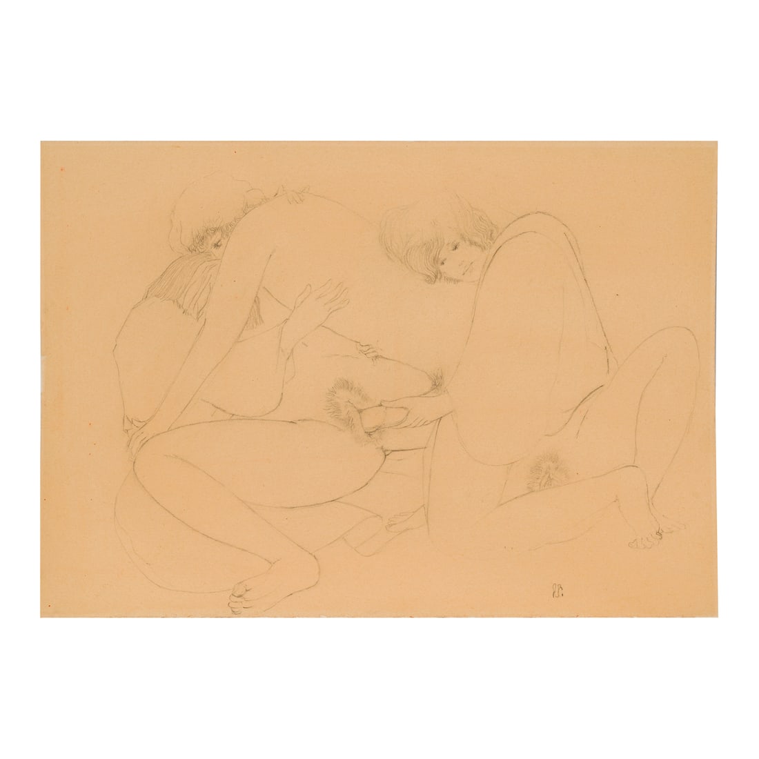 Arturo Carmassi (Lucca 1925 - Empoli 2015): Arturo Carmassi (Lucca 1925 - Empoli 2015) Coppia di scene erotiche Matita su carta 36 x 50 cm - 35 x 50 cm Uno dei due è pubblicato su Phyllis e E. Kronhausen, Erotic Art 2, Bell Publishing Company,