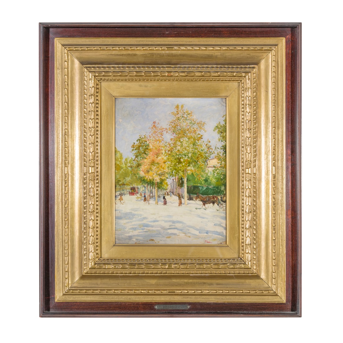 Ruggero Panerai (Firenze 1862 - Parigi 1923): Ruggero Panerai (Firenze 1862 - Parigi 1923) Boulevard Olio su cartone 31 x 23,5 cm Firmato in basso a destra Ruggero Panerai (Florence 1862 - Paris 1923) Boulevard Oil on cardboard 31 x 23,5 cm Signe