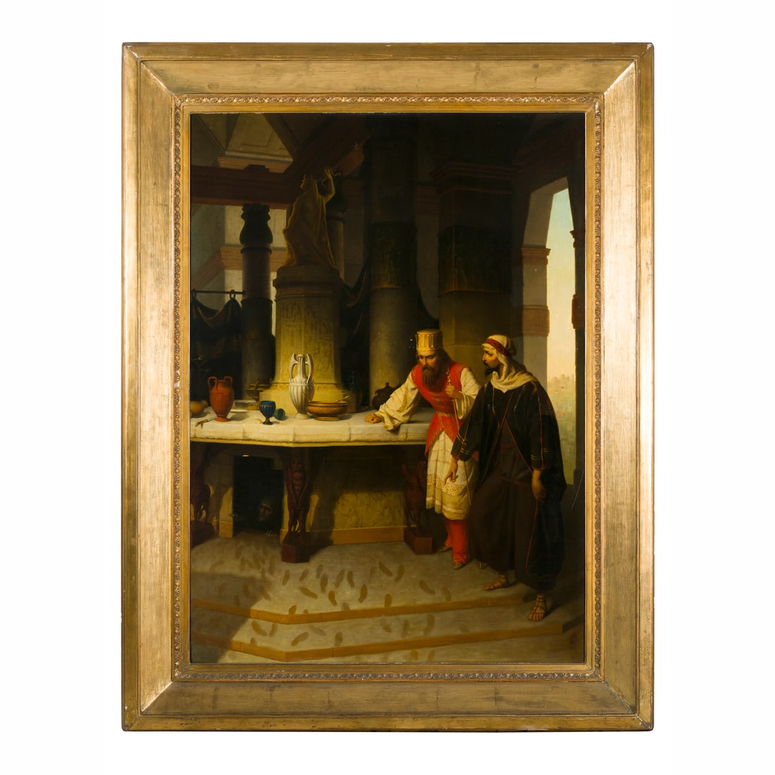 Carlo de Notaris (Milano 1812 - 1888): Carlo de Notaris (Milano 1812 - 1888) Il profeta Daniele che svela a Ciro gli inganni dei sacerdoti di Bel Olio su tela