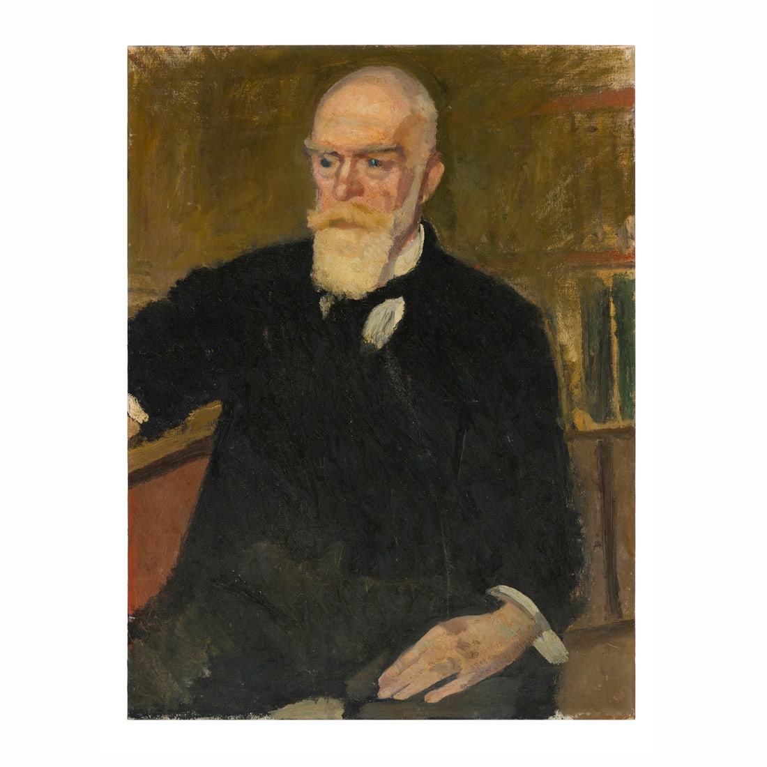 Felice Carena (Torino 1879 - Venezia 1966): Felice Carena (Torino 1879 - Venezia 1966) Ritratto di Ernesto Manai, 1915 Olio su tela 98 x 74 cm Vecchia etichetta sul retro Felice Carena (Turin 1879 - Venice 1966) Portrait of Ernesto Manai, 1915 