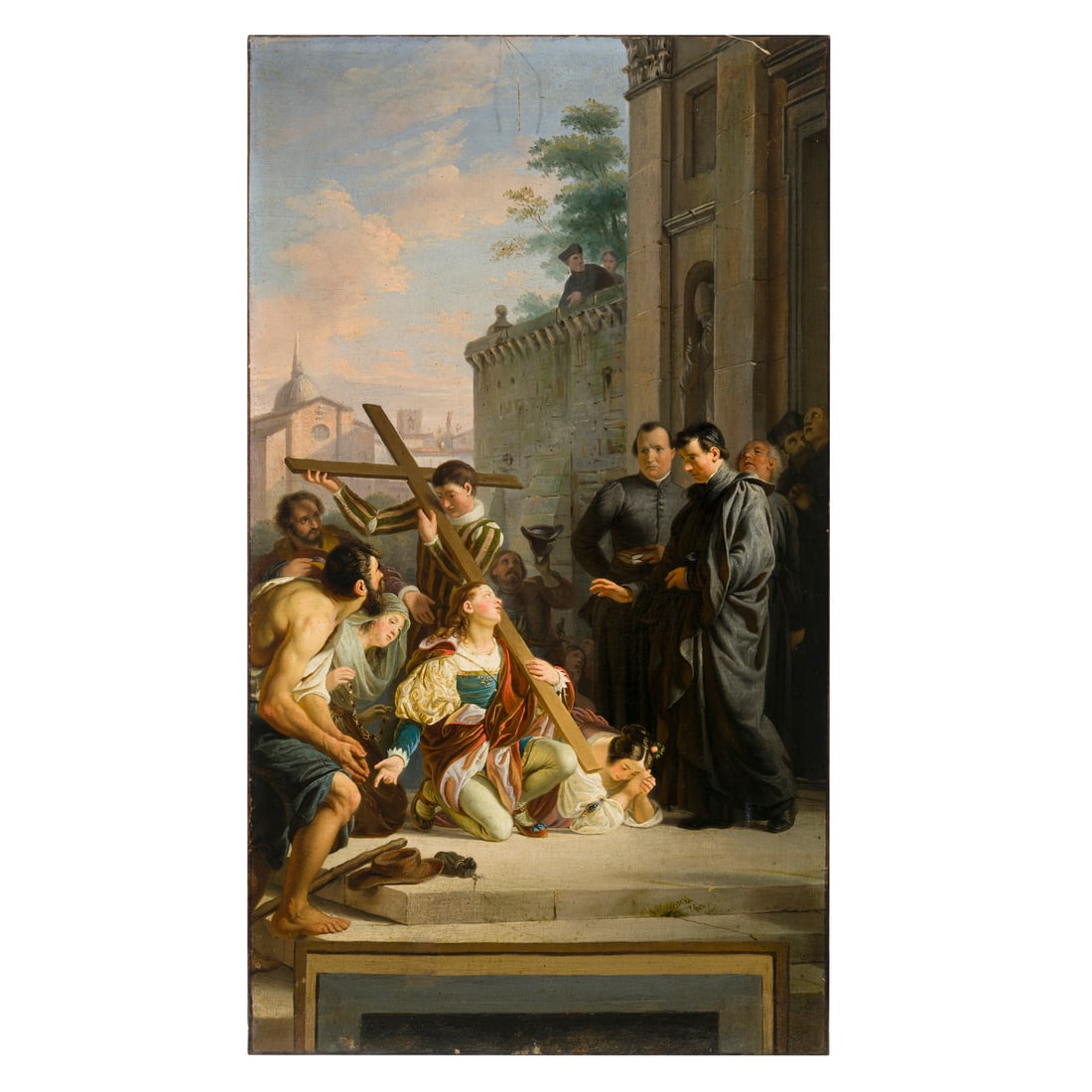 Cherubino Cornienti (Pavia 1816 - Milano 1860) attribuito: Cherubino Cornienti (Pavia 1816 - Milano 1860) attribuito Episodio di storia medioevale Olio su tela 62 x 35 cm Cherubino Cornienti (Pavia 1816 - Milan 1860) attributed Episode from Medieval History O