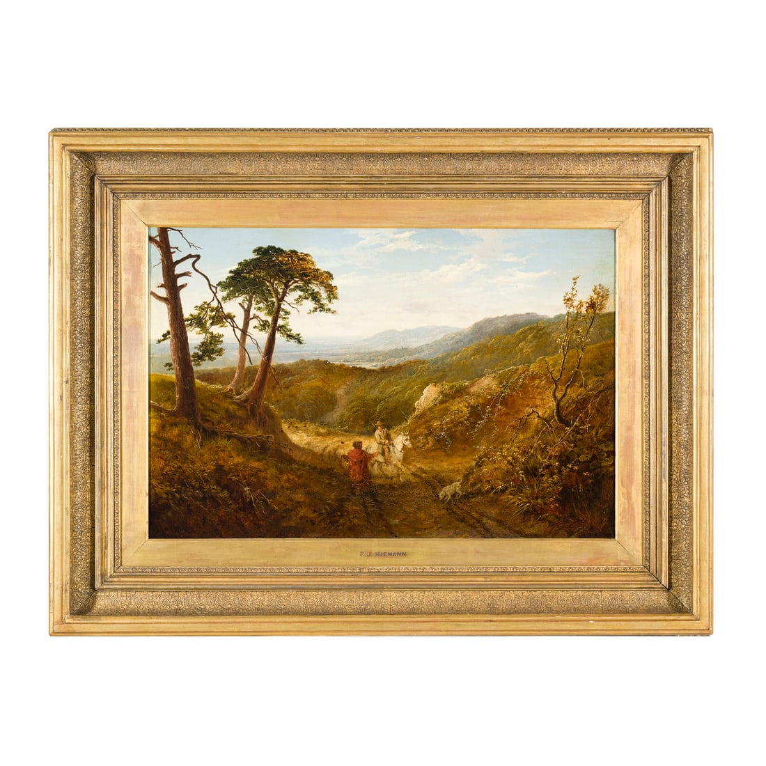 Edmund John Niemann (attivo in Inghilterra nel XIX secolo): Edmund John Niemann (attivo in Inghilterra nel XIX secolo) Paesaggio rurale Olio su tela 50,5 x 76 cm Firmato in basso a sinistra Edmund John Niemann (active in England in the 19th century) Rural Land