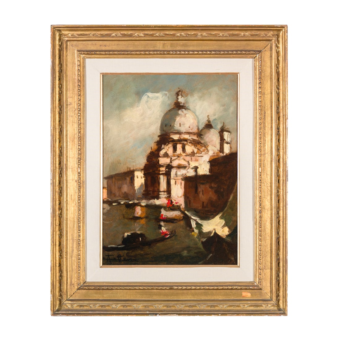 Achille Cattaneo (Limbiate 1872 - Milano 1931): Achille Cattaneo (Limbiate 1872 - Milano 1931) Venezia, Canal Grande con Basilica di Santa Maria della Salute Olio su tavola 49,5 x 35 cm Firmato in basso a sinistra Achille Cattaneo (Limbiate 1872 - 