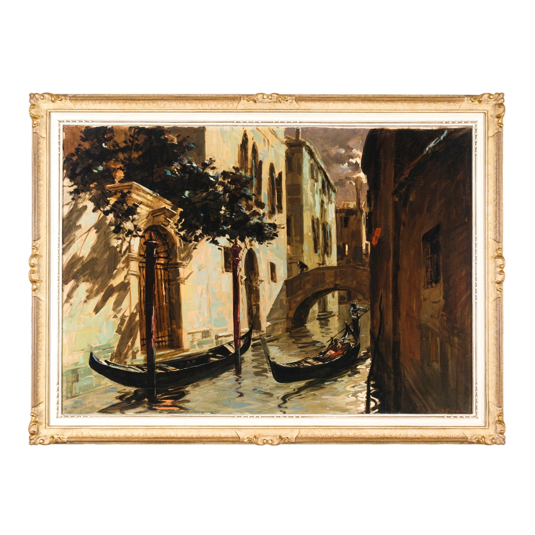 Cosimo Privato (Venezia 1899 - 1971): Cosimo Privato (Venezia 1899 - 1971) Notturno a Venezia Olio su tela 70 x 100 cm Firmato in basso a destra Cosimo Privato (Venice 1899 - 1971) Notturno in Venice Oil on canvas 70 x 100 cm Signed lower