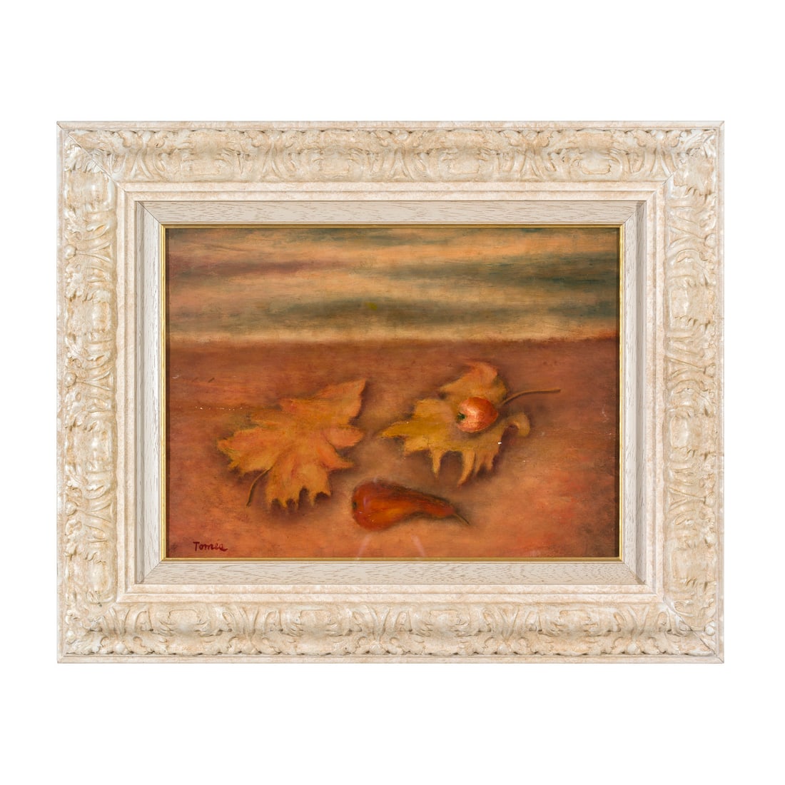 Fiorenzo Tomea (Zoppé di Cadore 1910 - Milano 1960): Fiorenzo Tomea (Zoppé di Cadore 1910 - Milano 1960) Natura morta, 1935 Olio su tavola 36,5 x 49,5 cm Firmato in basso a destra Al retro iscrizioni e timbro dell'Istituto d'Arte di Brera, Esperti Dipi