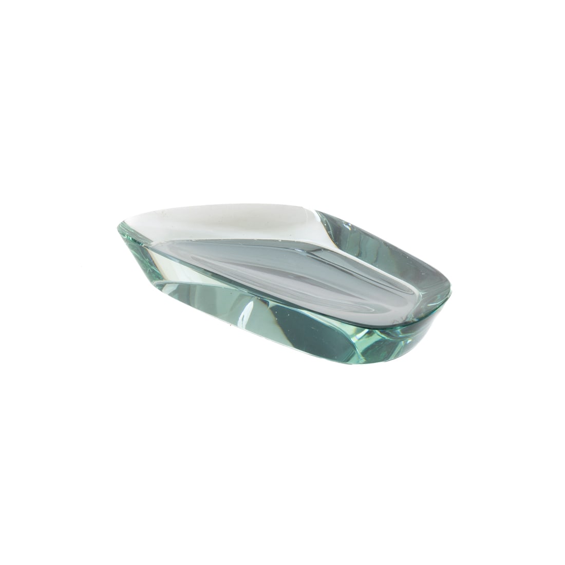 Fontana Arte, Italia, 1950 ca.: Fontana Arte Svuotatasche Cristallo molato e specchiato Prod. Fontana Arte Italia, 1950 ca. 10 x 19 x 3 cm Firma incisa della manifattura Bibliografia: Franco Deboni, Fontana Arte, Gio Ponti, Pietro C
