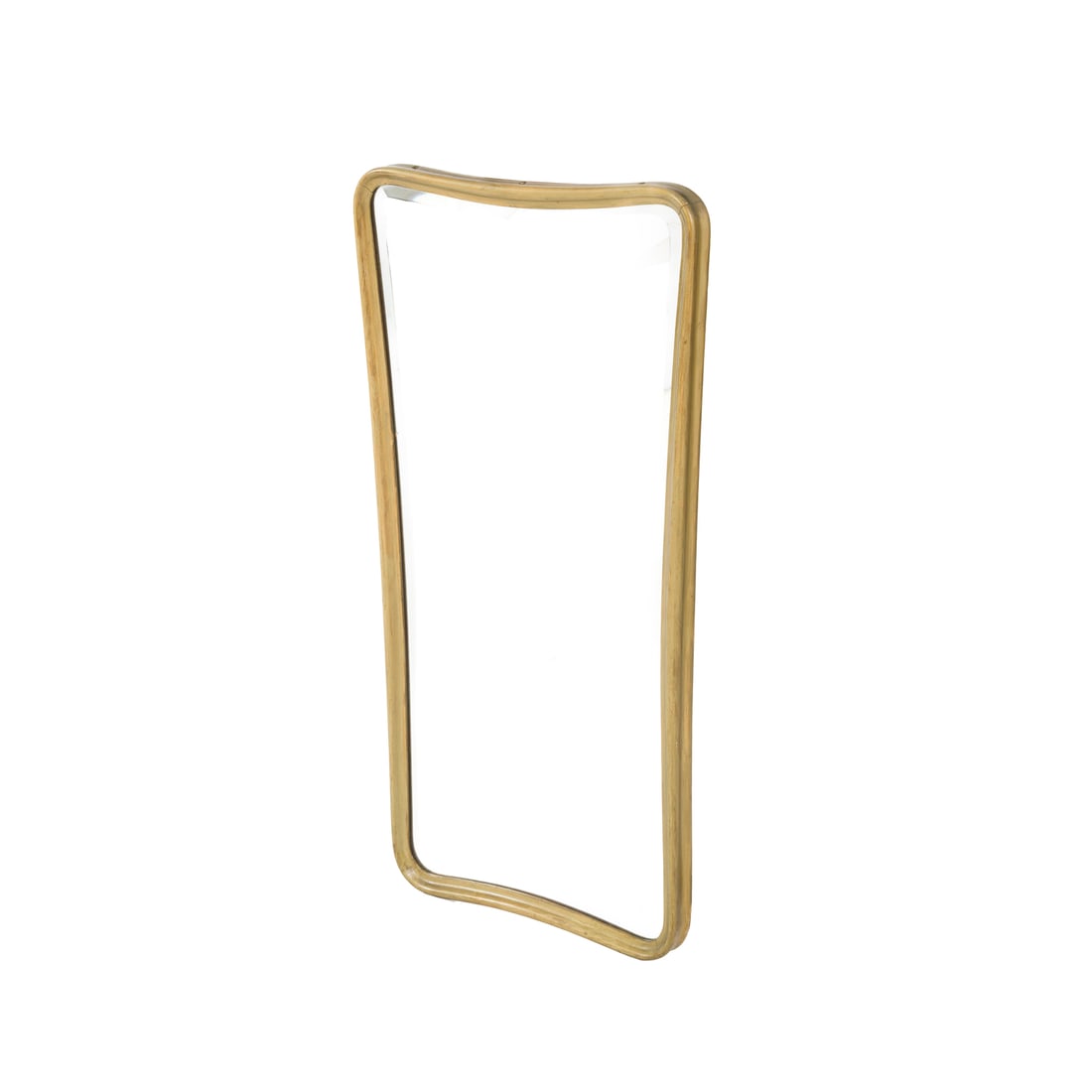 Manifattura italiana, 1940 ca.: Manifattura italiana Specchiera Legno dorato, cristallo molato e specchiato Prod. Italia, 1940 ca. 93 x 54 x 4,5 cm Italian manufacture A mirror Gilt wood, cut and mirrored glass Italy Prod., circa 19