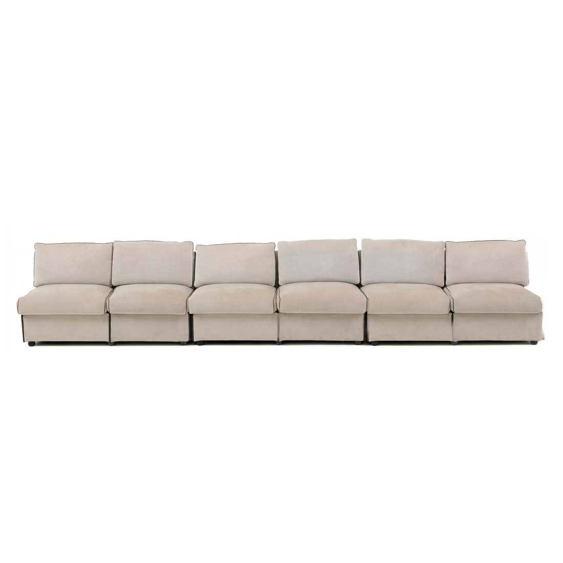 Mario Bellini (Milano 1935): Mario Bellini (Milano 1935) Divano modulare Mod. Landeau a sei moduli Struttura in legno e metallo, rivestimenti in tessuto dell'epoca imbottito Prod. Cassina Italia, 1970 ca. 69,5 x 280 x 72 cm March
