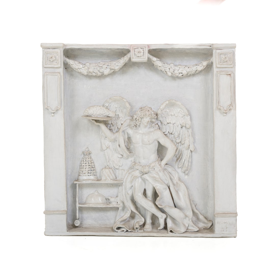 Ulisse Pagliari (attivo nel XX secolo): Ulisse Pagliari (attivo nel XX secolo) Allegoria Terracotta 53,5 x 53,5 x 6 cm Firmata e datata in basso a destra Ulisse Pagliari (active in the 20th century) Allegory Terracotta 53,5 × 53,5 × 6 cm 
